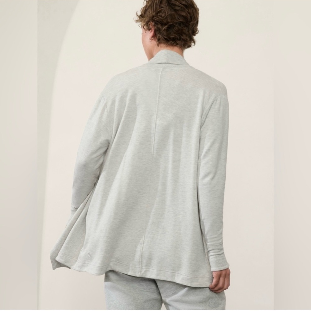 Athleta Pranayama Wrap Fog Grey Heather Cardigan Pullover Sweater Size Small. - Picture 5 of 9